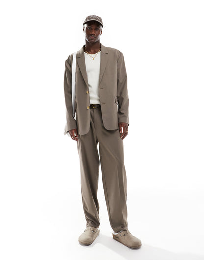 ASOS DESIGN relaxed slouchy suit jacket in mink