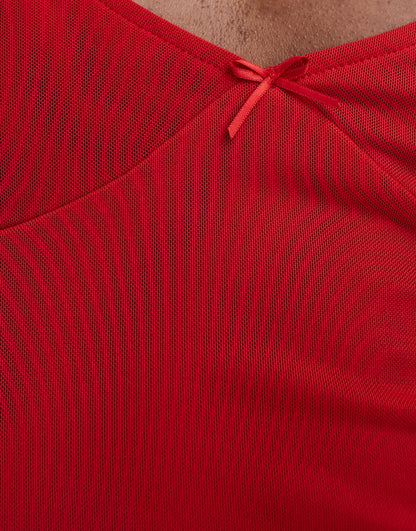 Kaiia exclusive mesh cami top co-ord in red