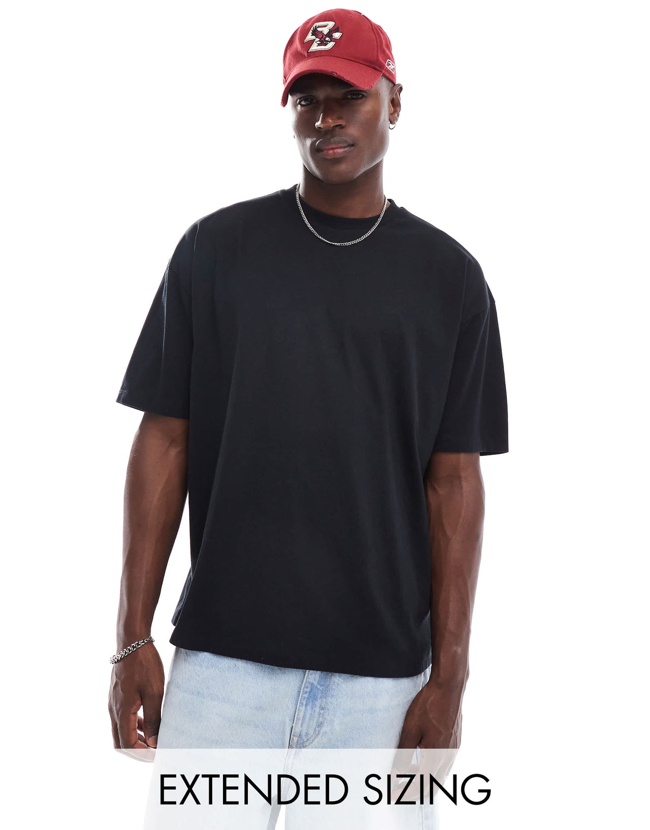 ASOS DESIGN oversized t-shirt in black with back  print