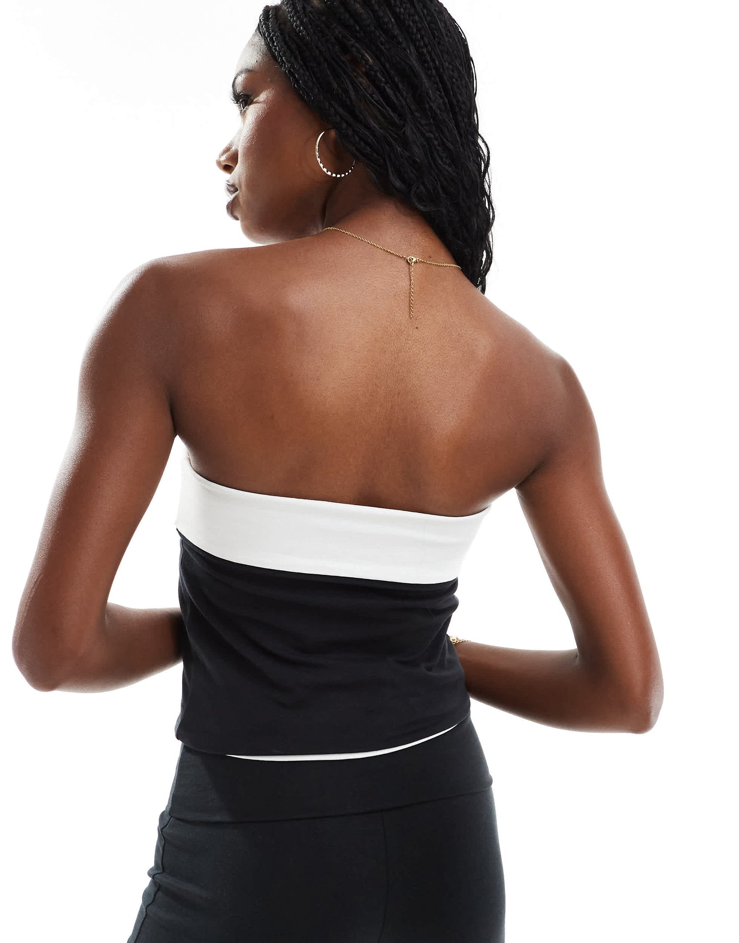 Stradivarius reversible bandeau top co-ord in black