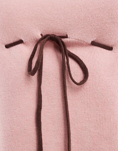 Daisy Street knitted contrast cami top in pink