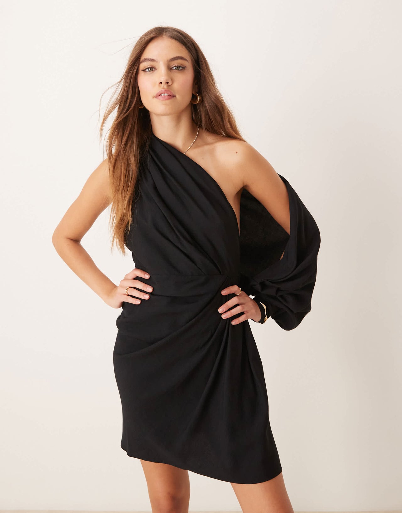 ASOS EDITION ultimate drape mini dress in black