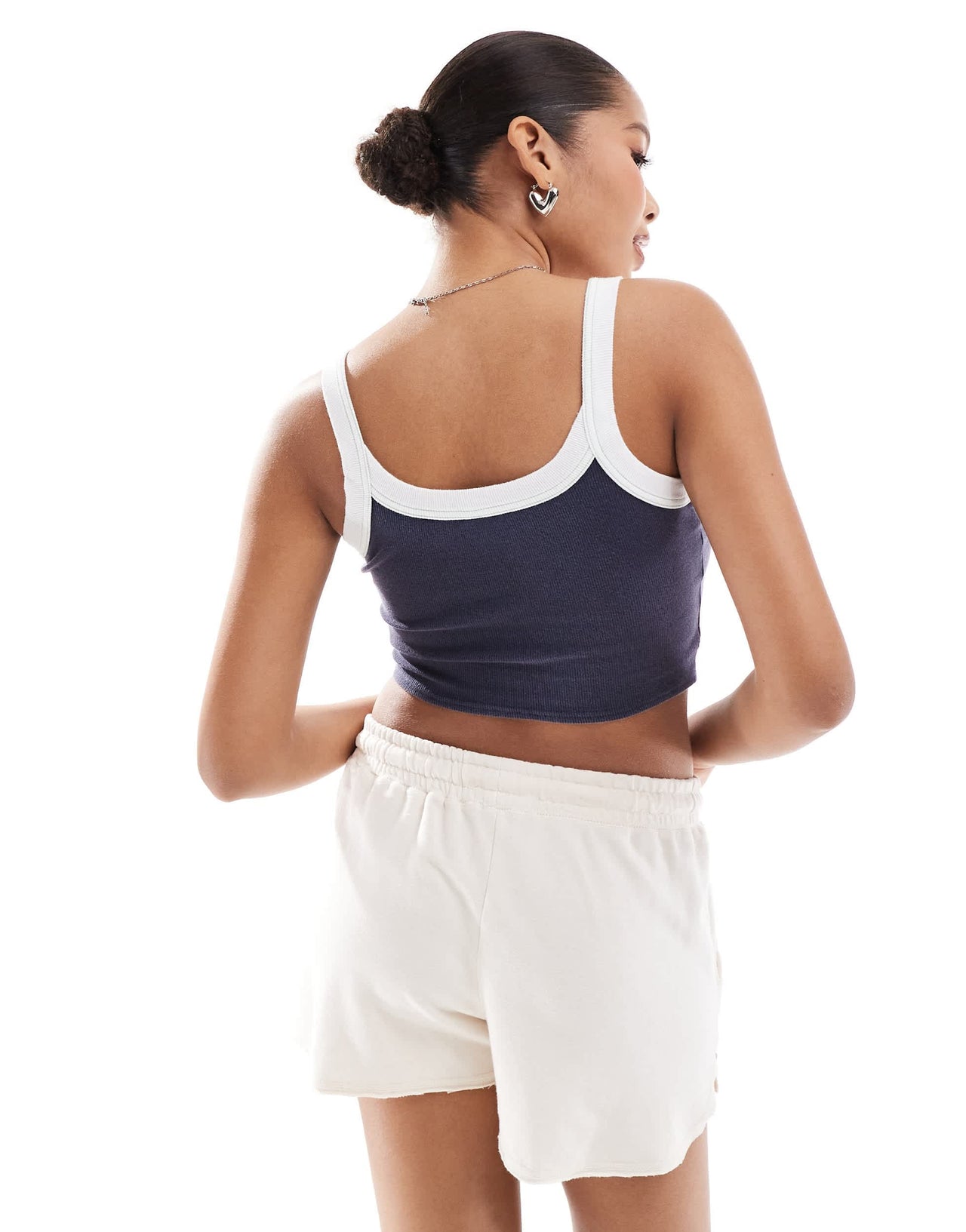 Pacsun mini cropped tank top in navy