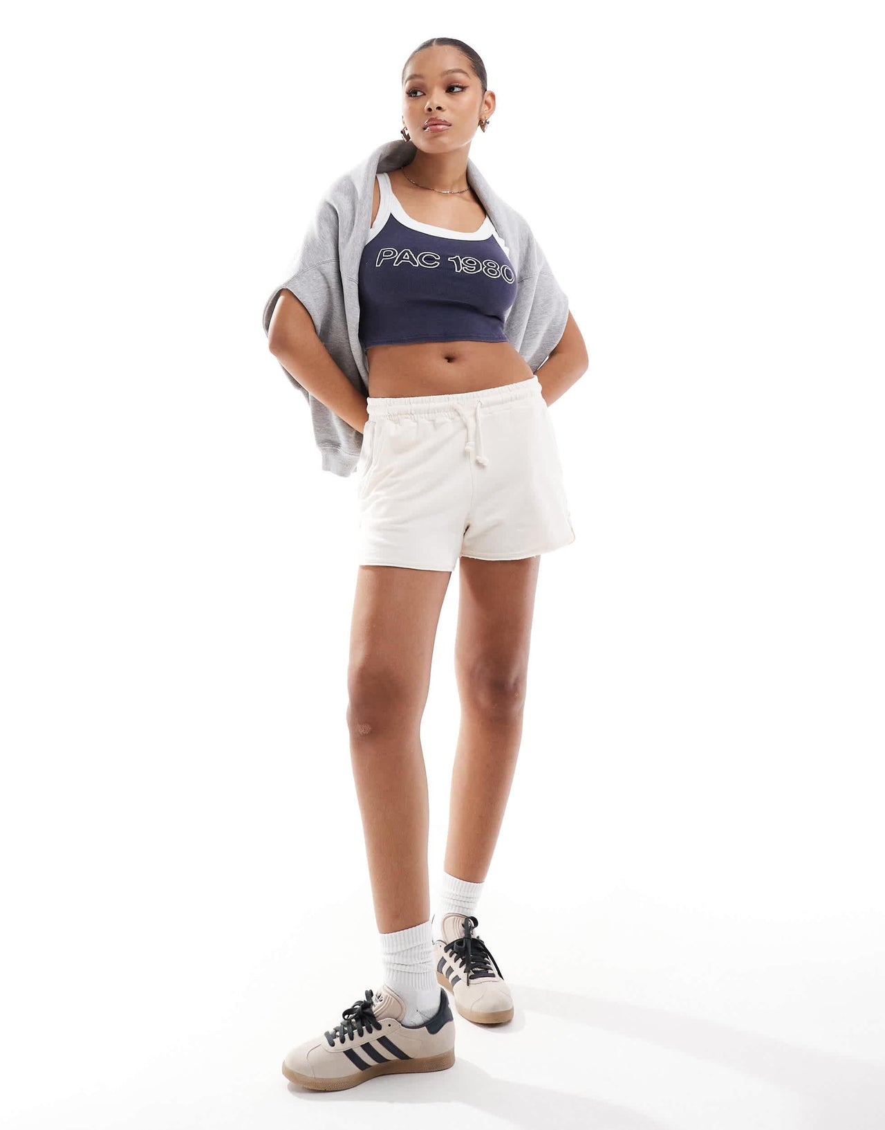 Pacsun mini cropped tank top in navy