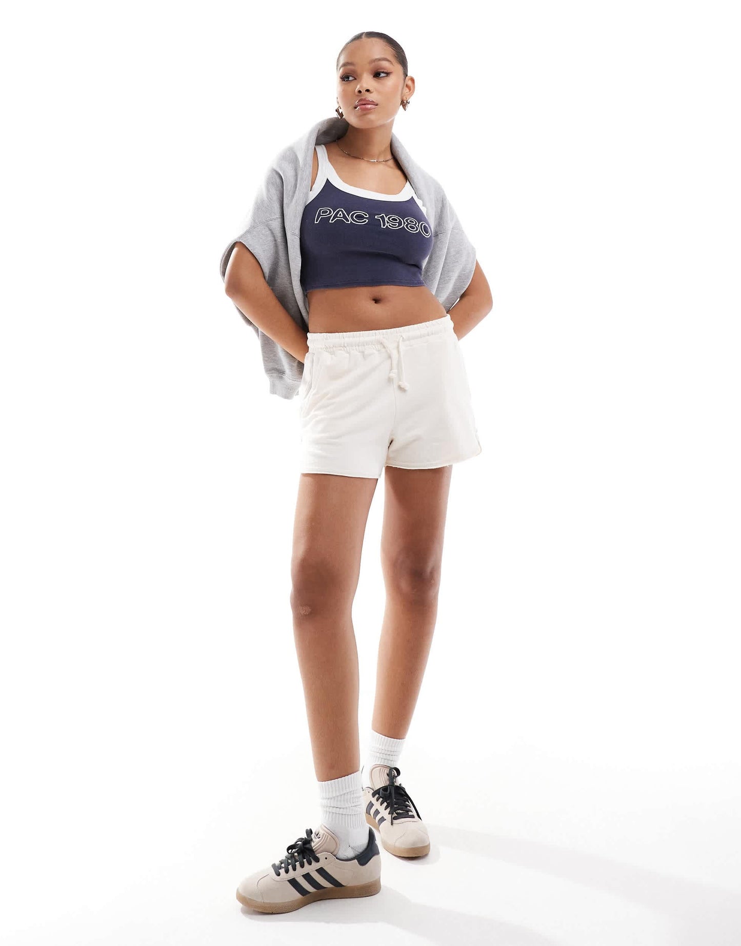 Pacsun mini cropped tank top in navy