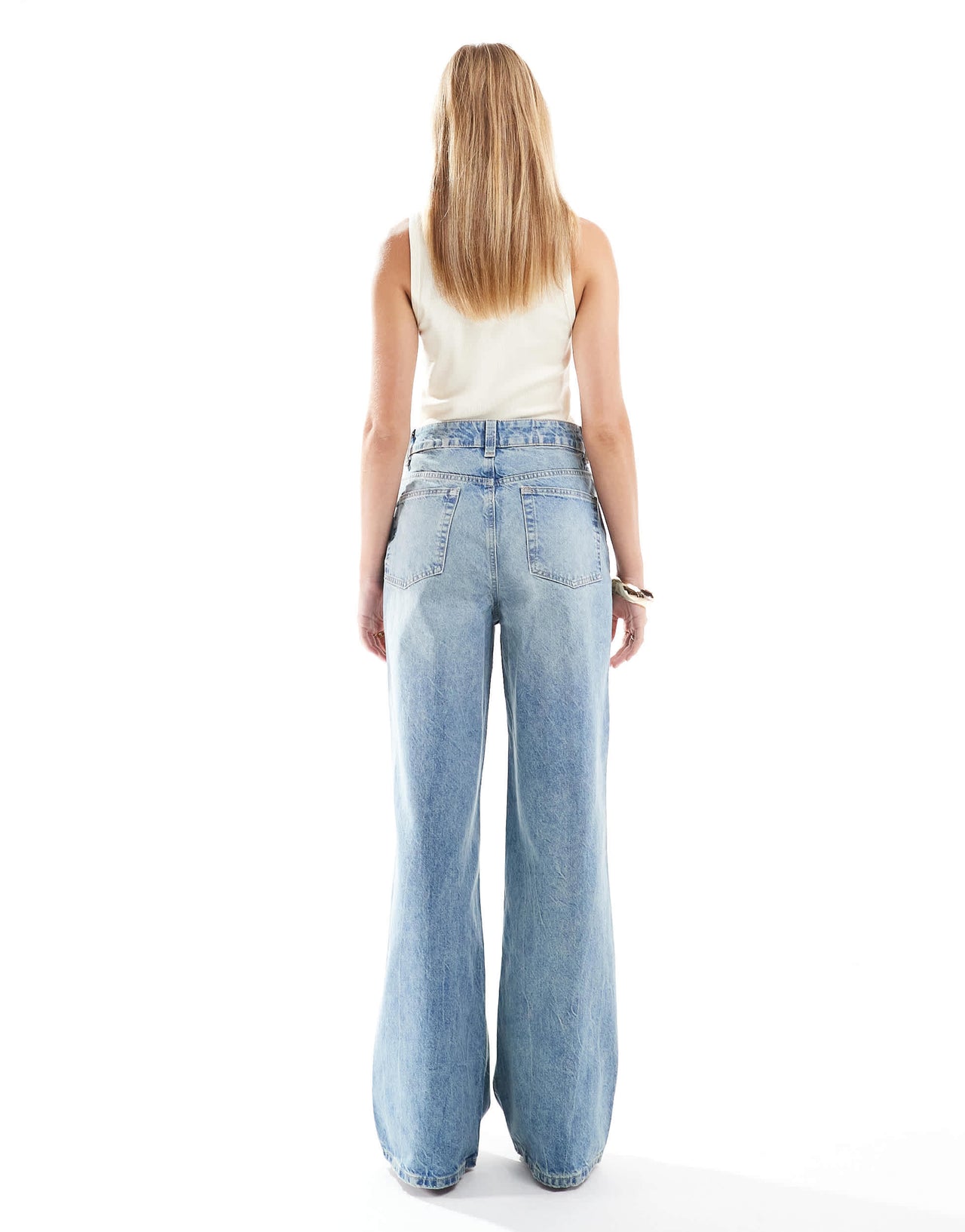 ASOS DESIGN wide leg dad jeans in light blue