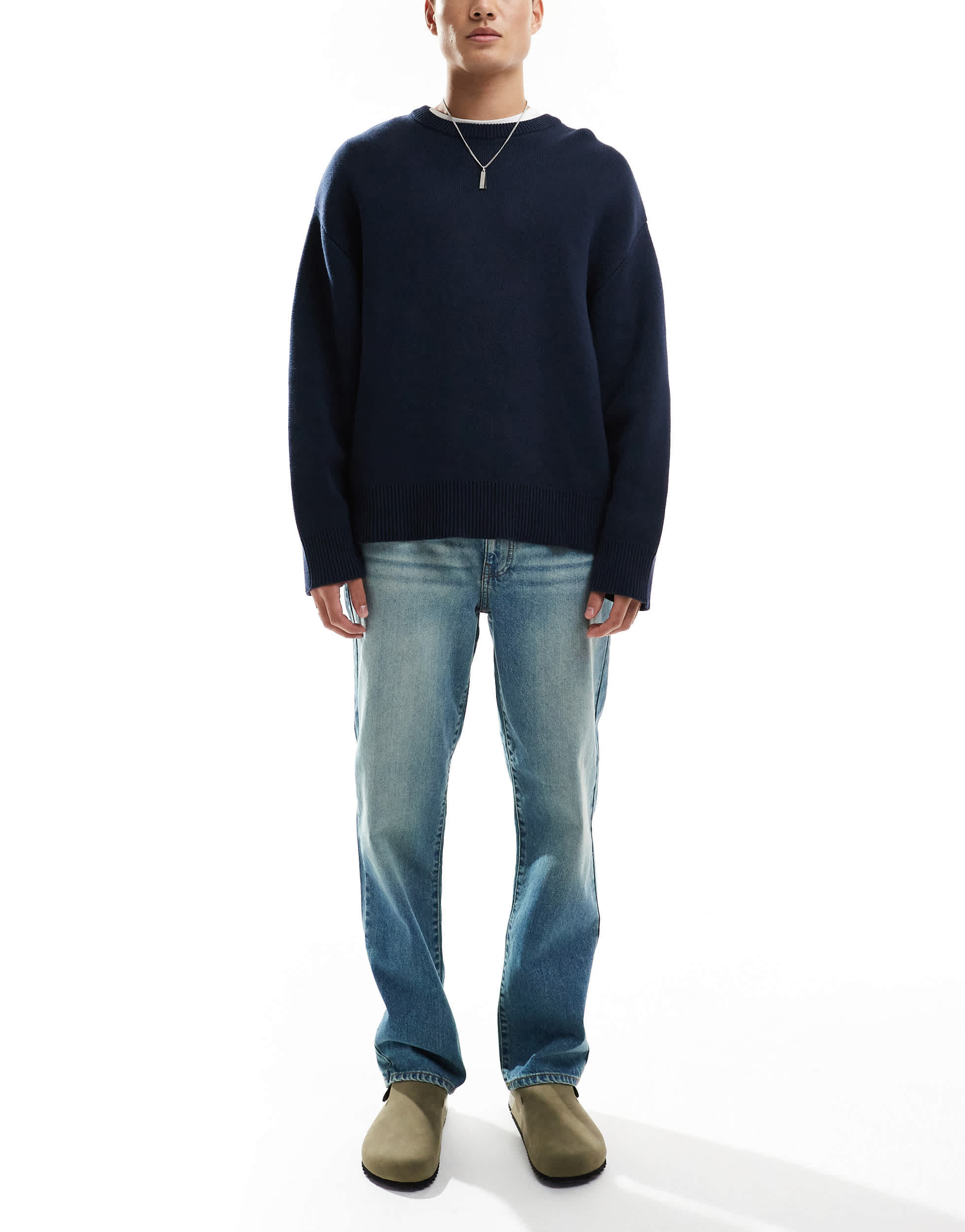 ASOS DESIGN straight leg jeans in tinted vintage light wash blue