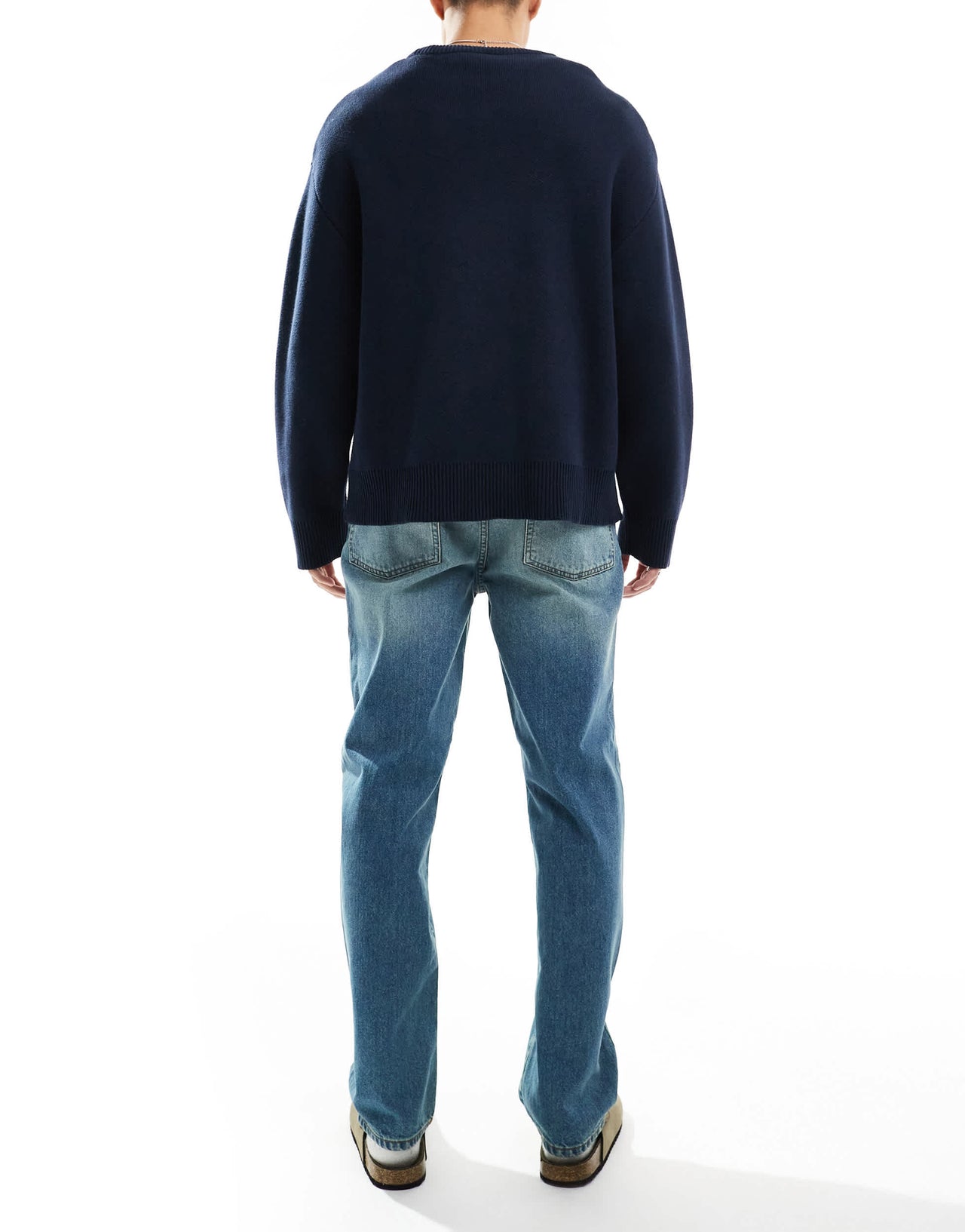 ASOS DESIGN straight leg jeans in tinted vintage light wash blue