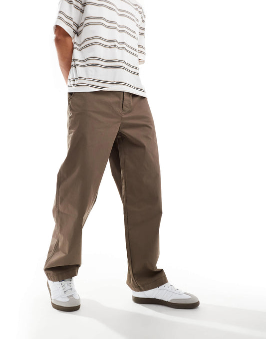 AllSaints Jovi straight leg trousers in brown