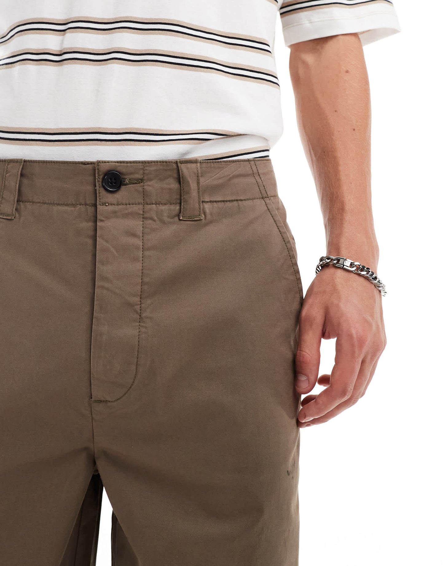 AllSaints Jovi straight leg trousers in brown
