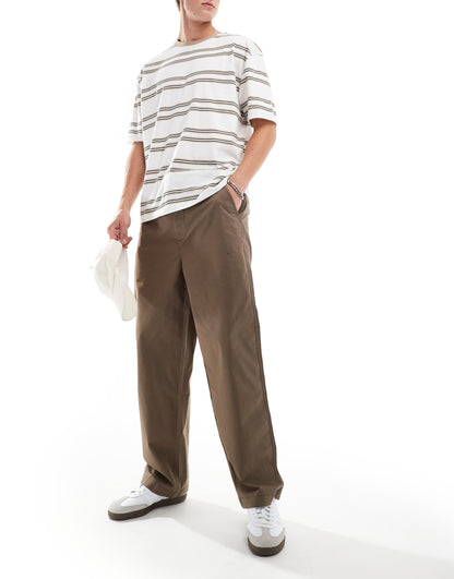 AllSaints Jovi straight leg trousers in brown