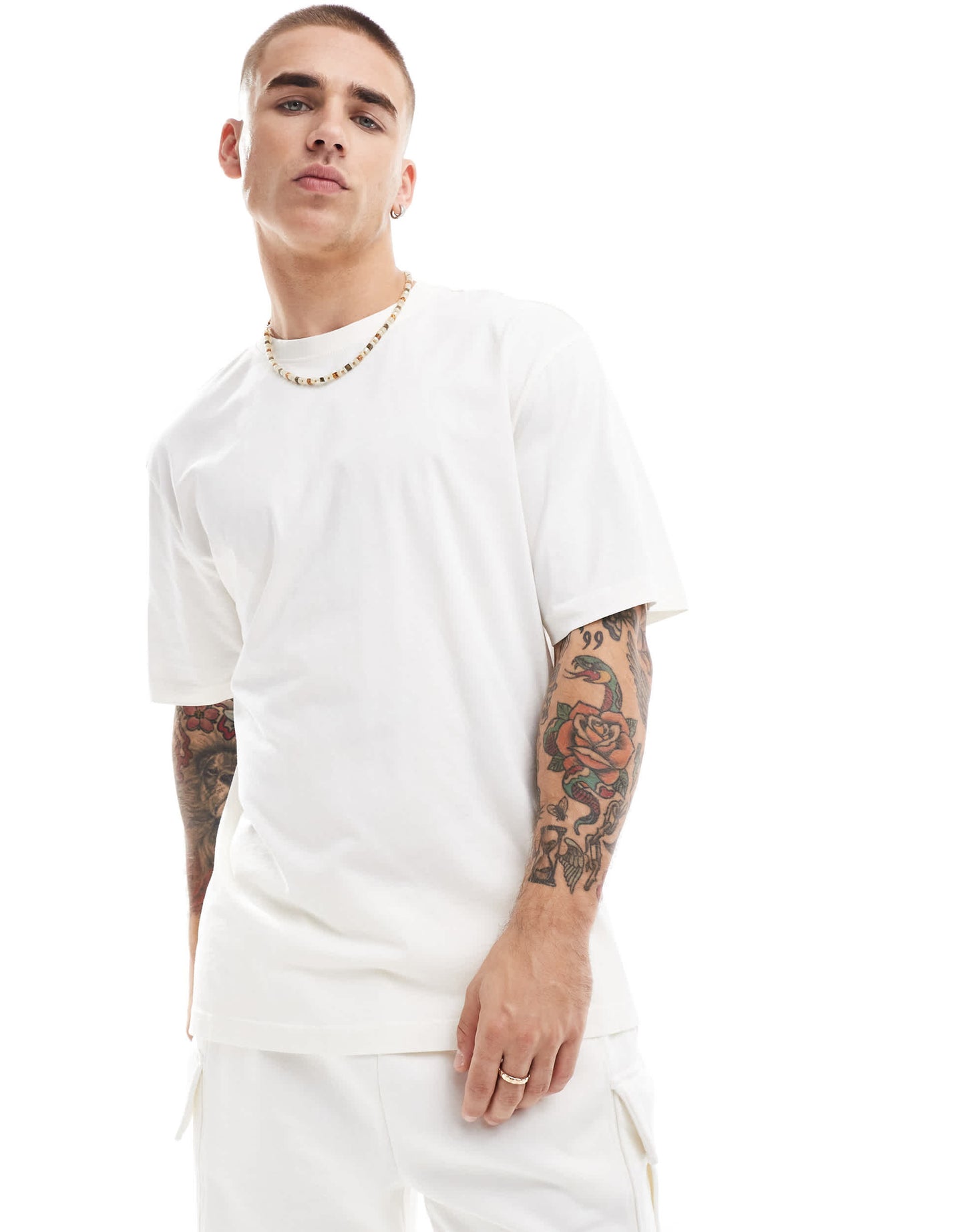 ONLY & SONS oversized t-shirt co-ord in washed stone