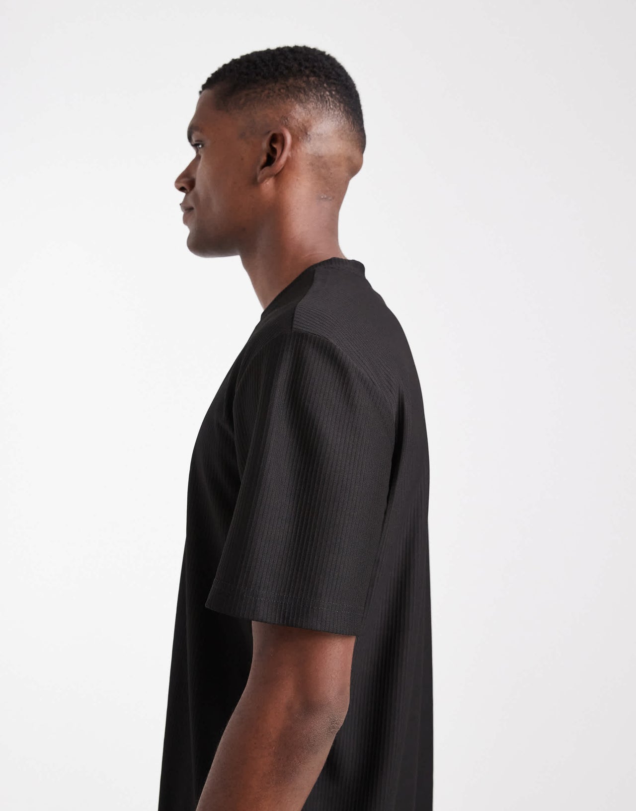 ONLY & SONS plisse oversized t-shirt co-ord in black