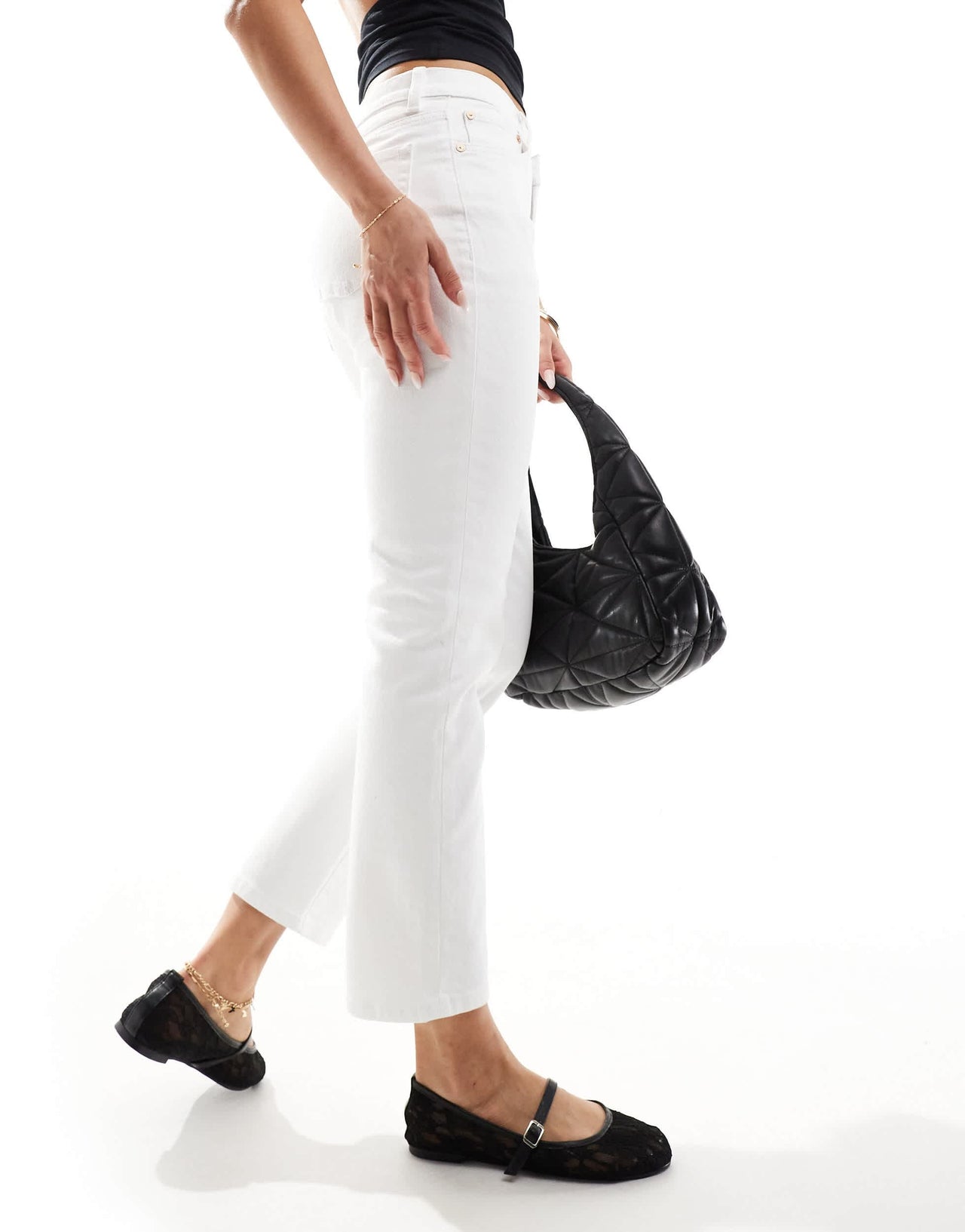 Mango slim crop jean in light blue