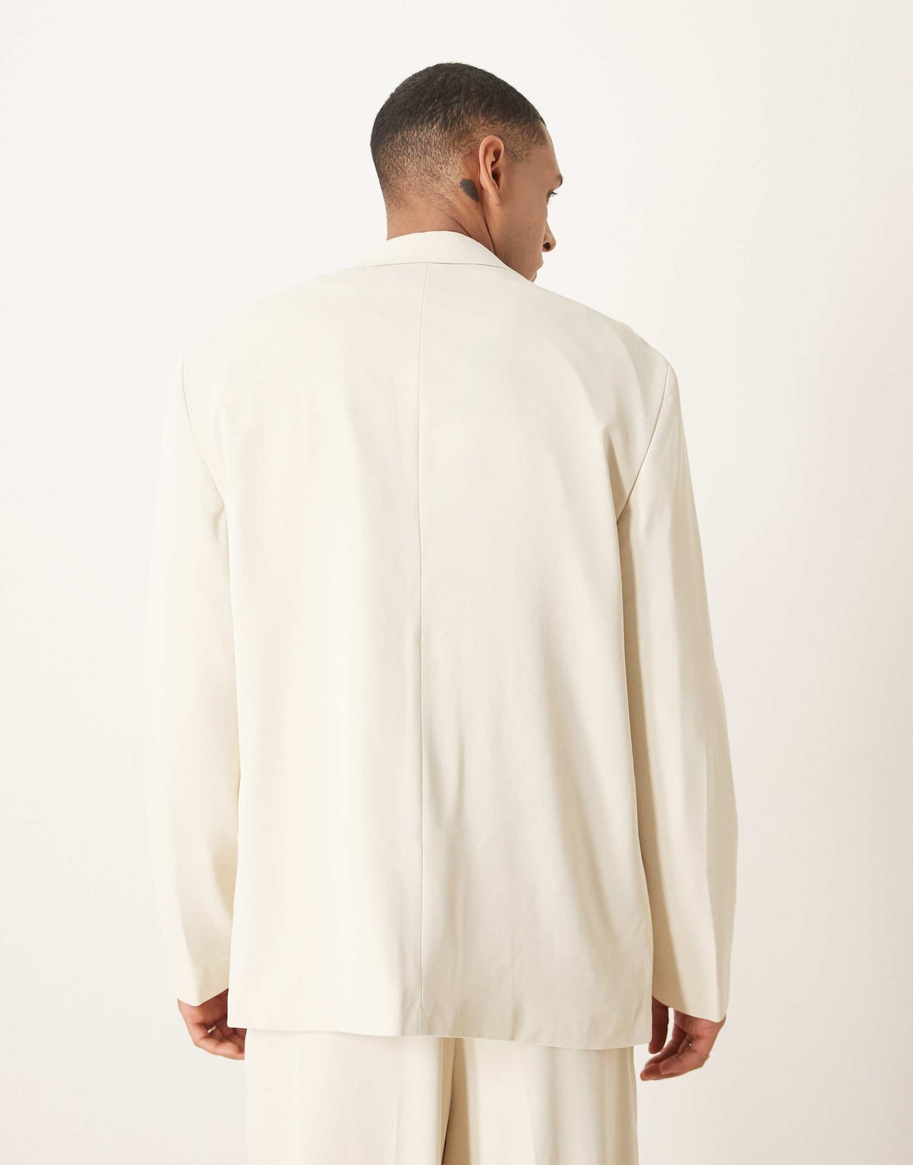 ASOS DESIGN relaxed slouchy suit jacket in light ecru