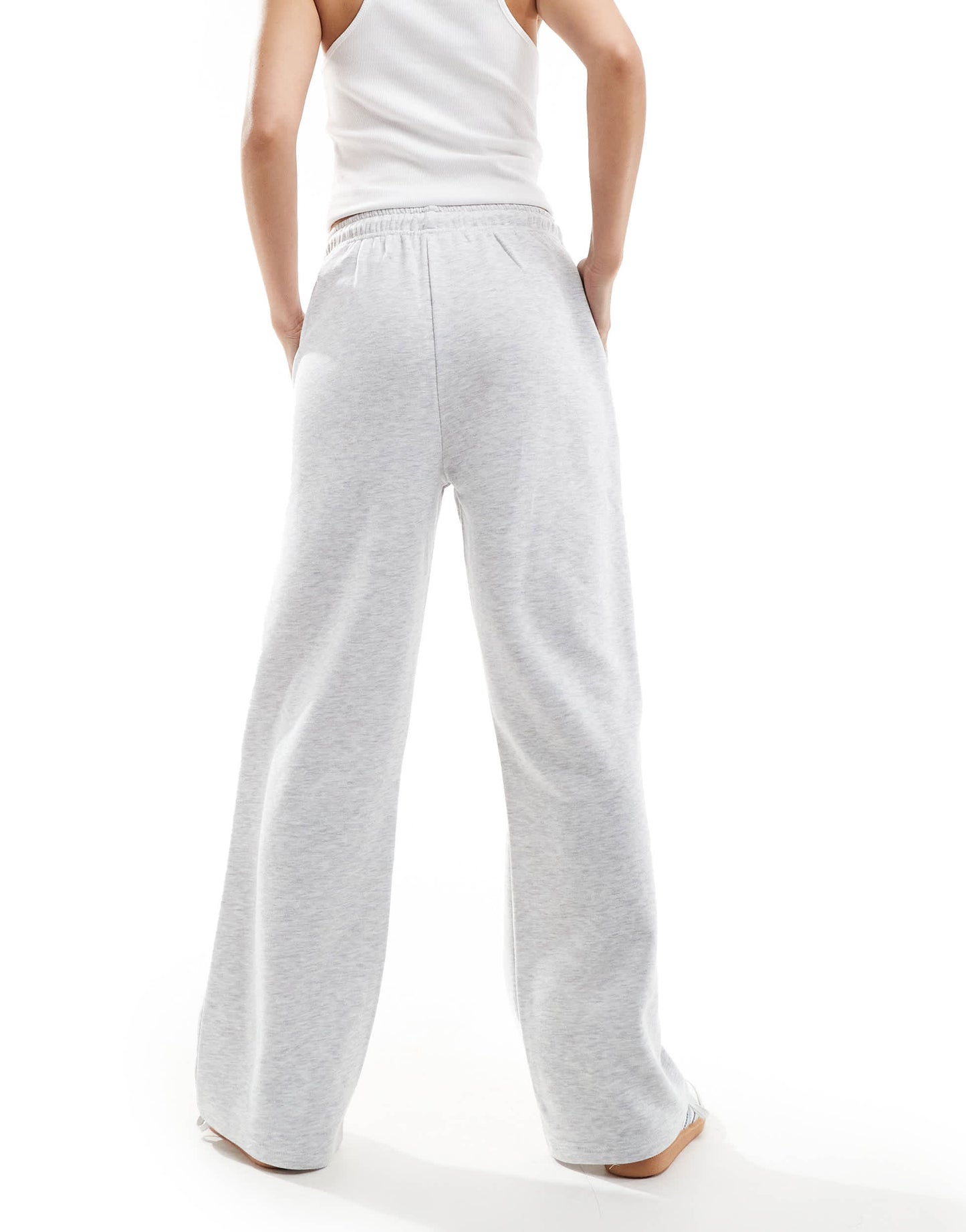 Pull&Bear wide leg jogger in grey marl