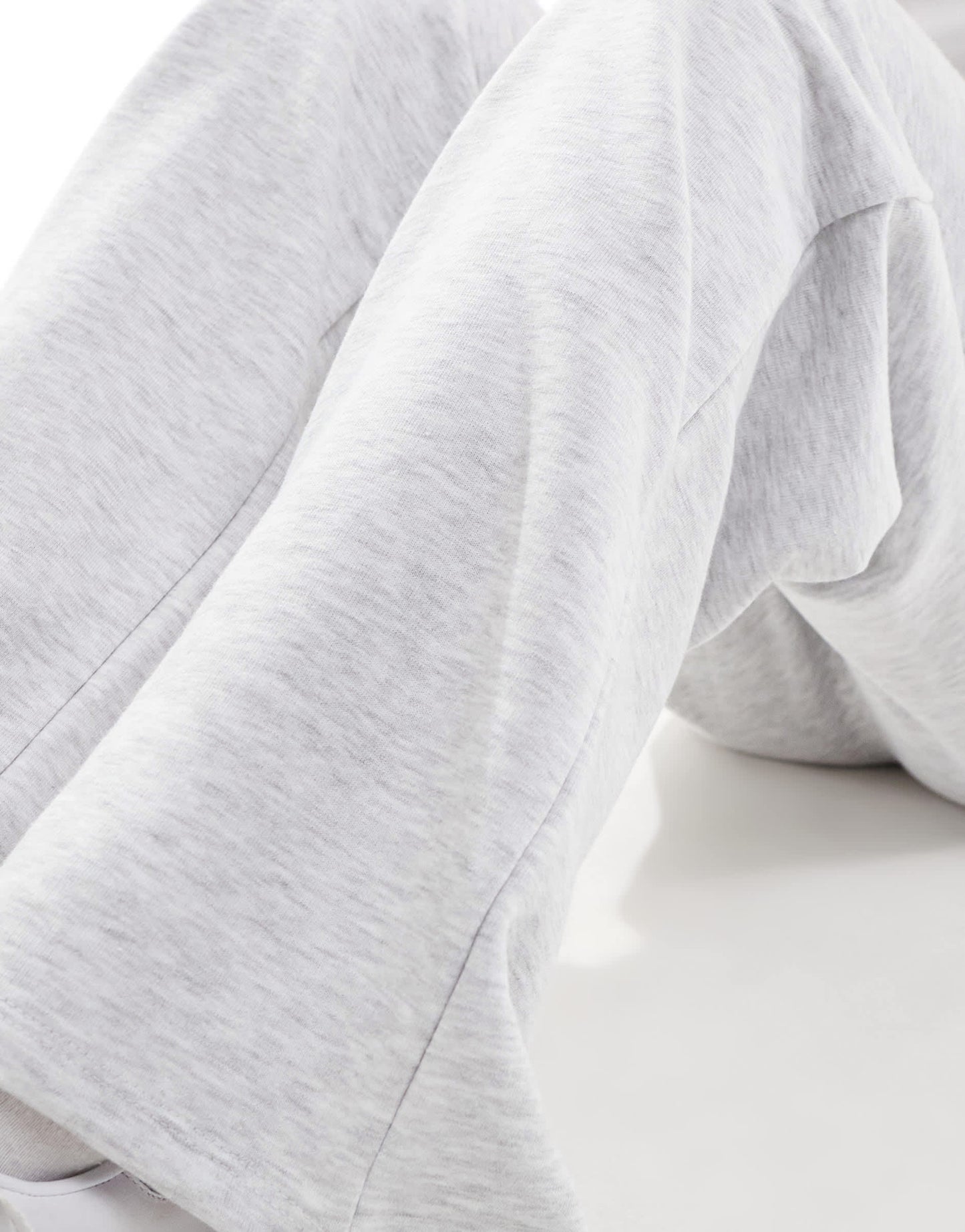 Pull&Bear wide leg jogger in grey marl