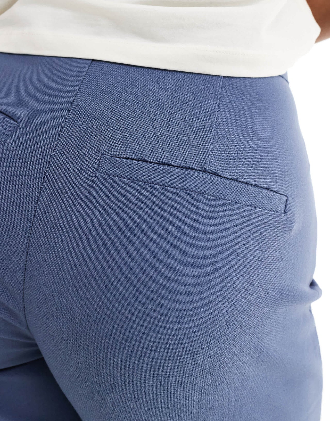 Pull&Bear wide leg pleat tailored trouser petrol blue