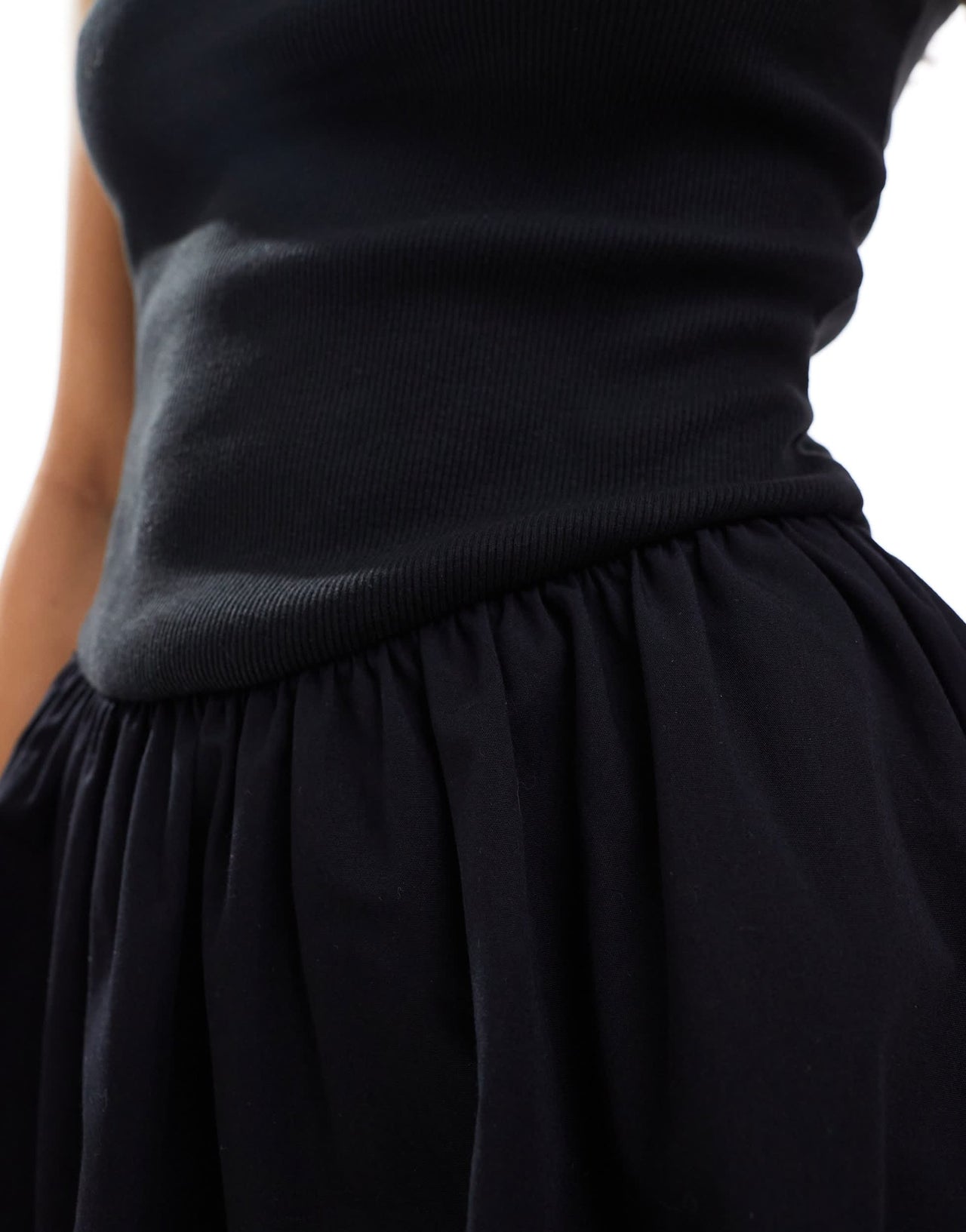 ASOS DESIGN poplin skirt mini dress in black