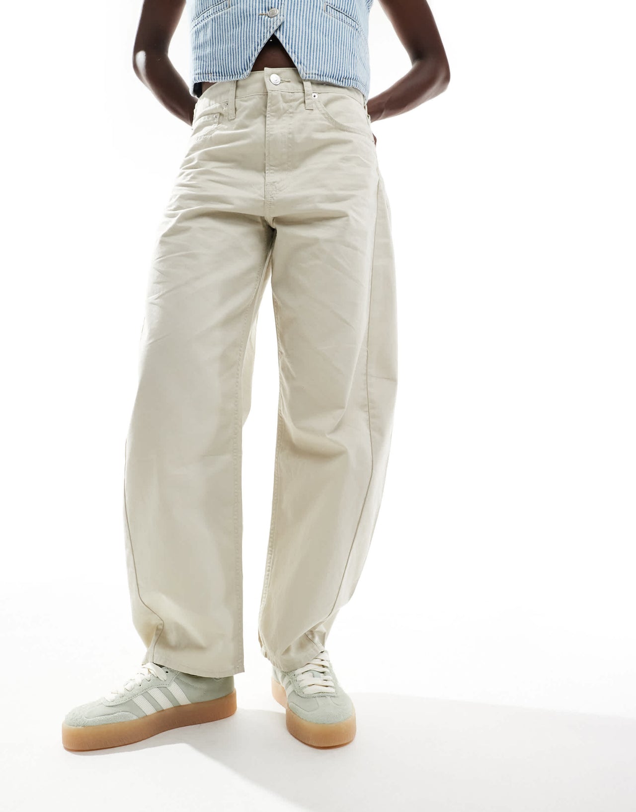 adidas Originals Sambae in green and off white