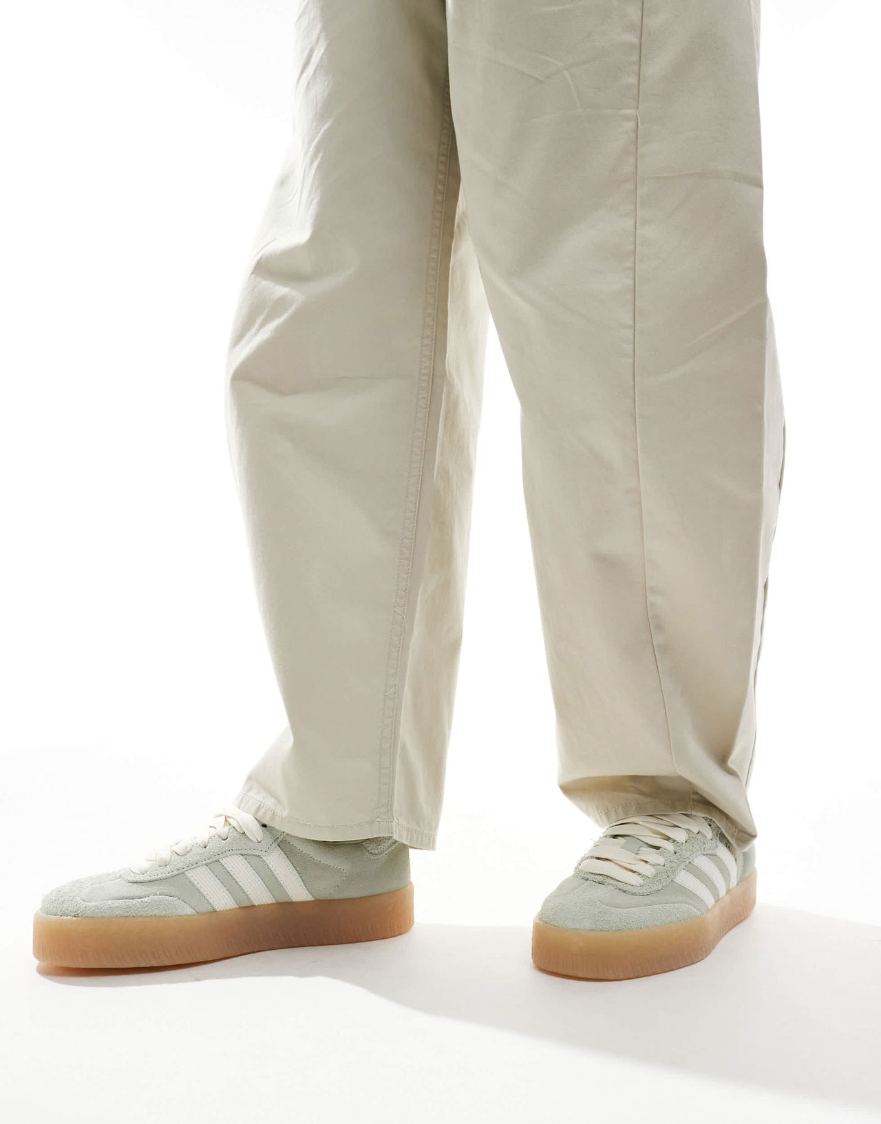 adidas Originals Sambae in green and off white