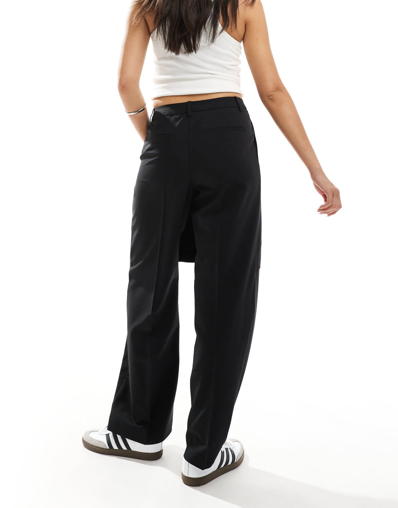 ASOS DESIGN tailored skirt over trousers in black