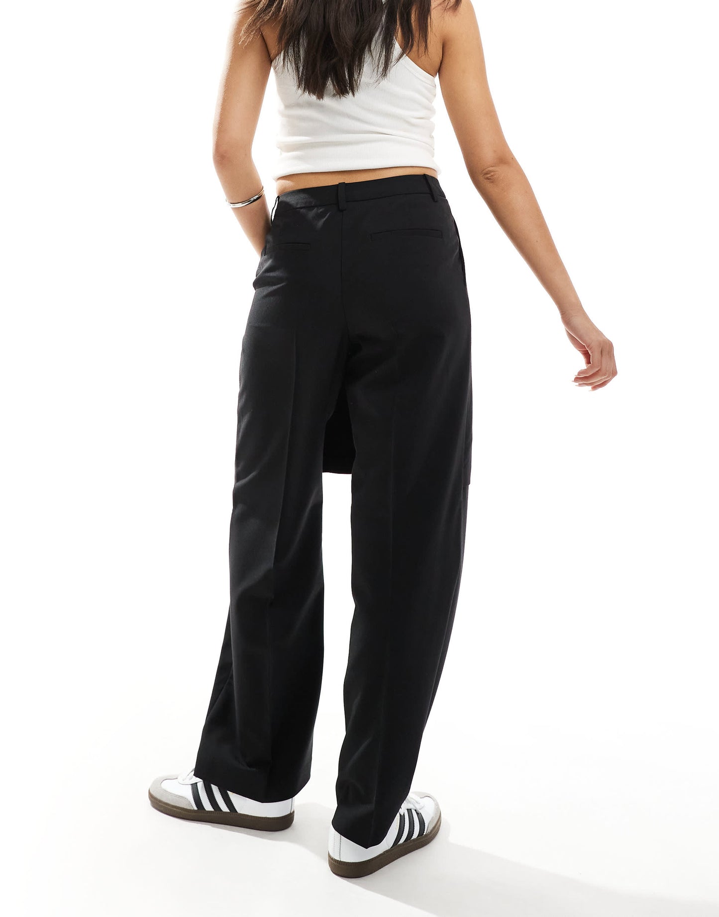 ASOS DESIGN tailored skirt over trousers in black