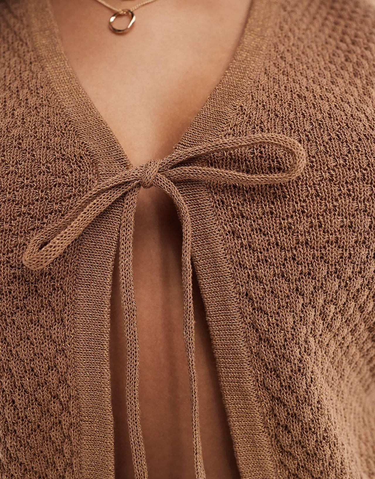 Rhythm josie knit vest co-ord in brown