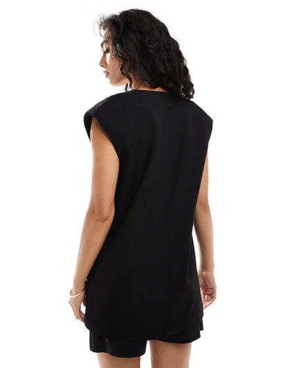 ASOS DESIGN drop shoulder oversized waistcoat in black
