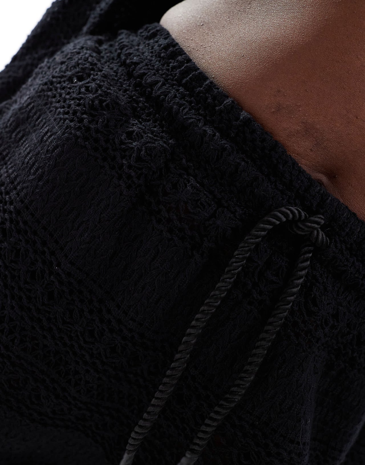 The Couture Club co-ord crochet textured shorts in black