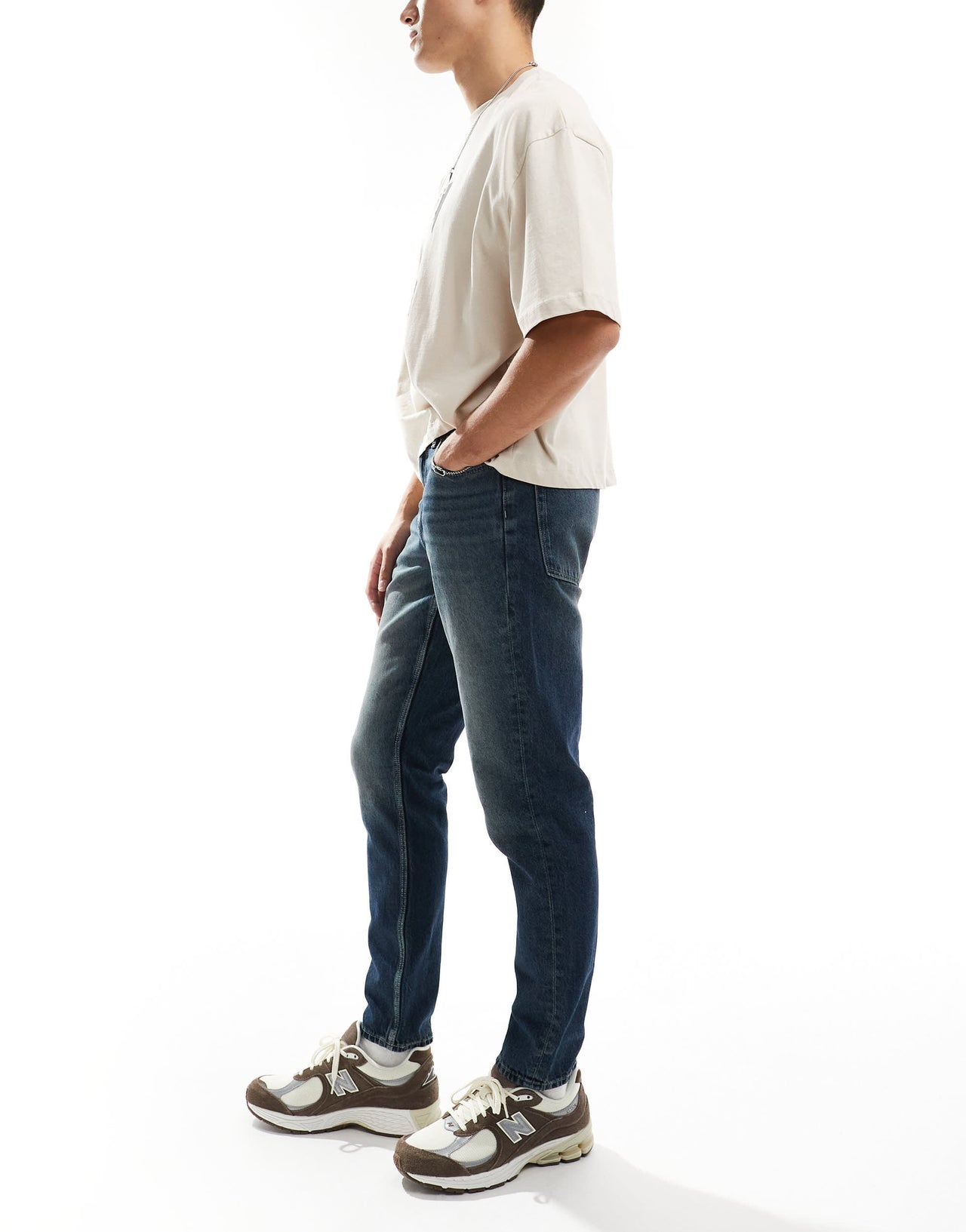 ASOS DESIGN slim jeans in dark wash with tint