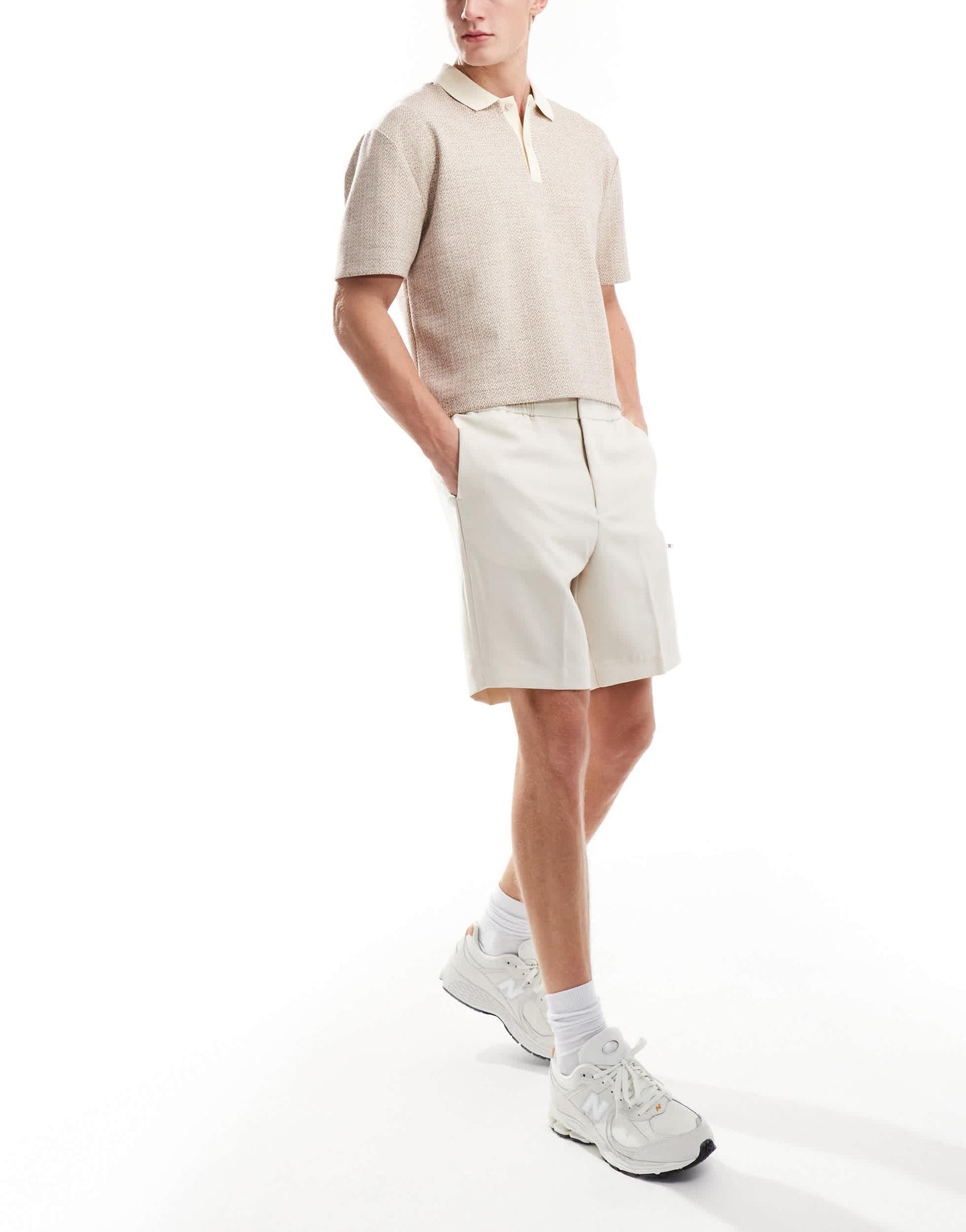 River Island smart pull on shorts in medium stone