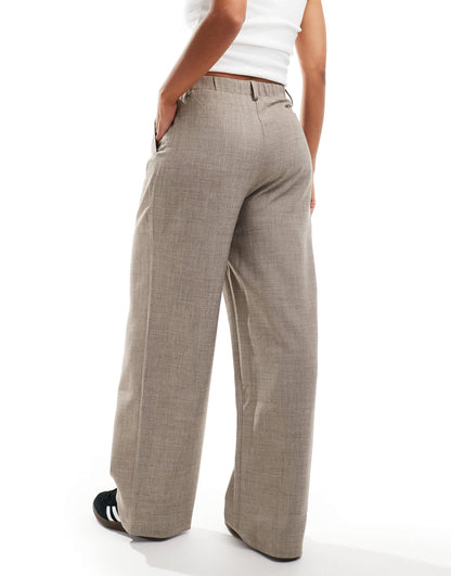 Miss Selfridge tailored wide leg dad trouser in warm grey