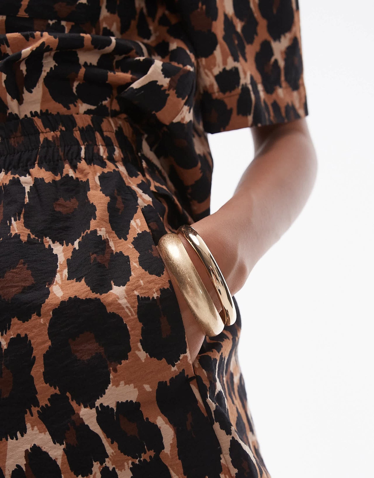 Topshop co-ord leopard short in multi