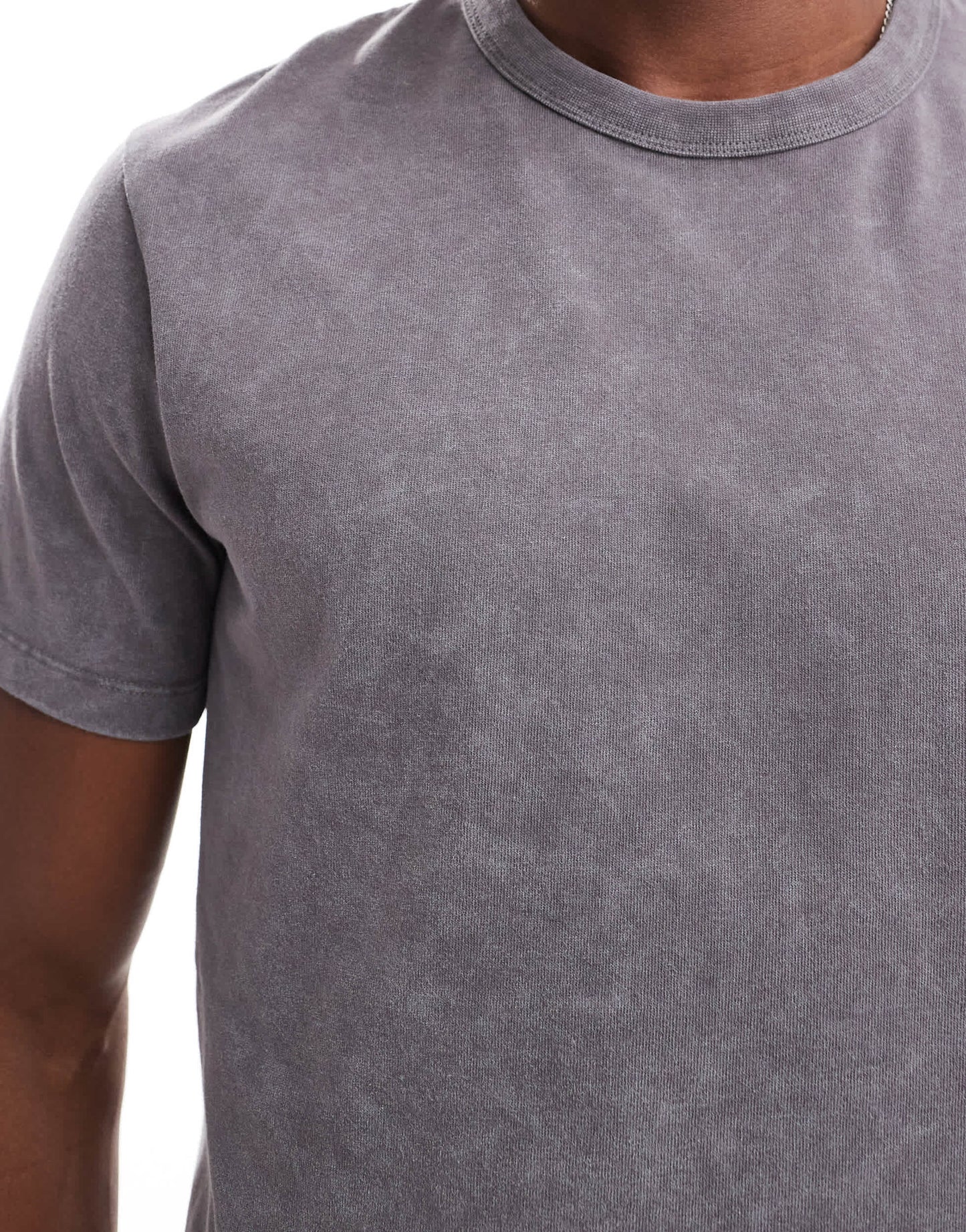 ASOS DESIGN cropped raglan t-shirt in washed grey