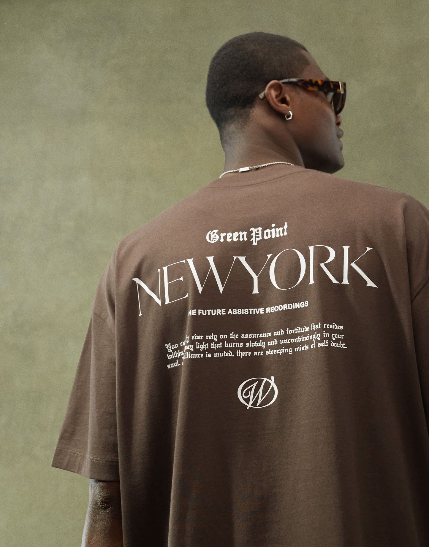 ASOS DESIGN oversized t-shirt in brown with city back print