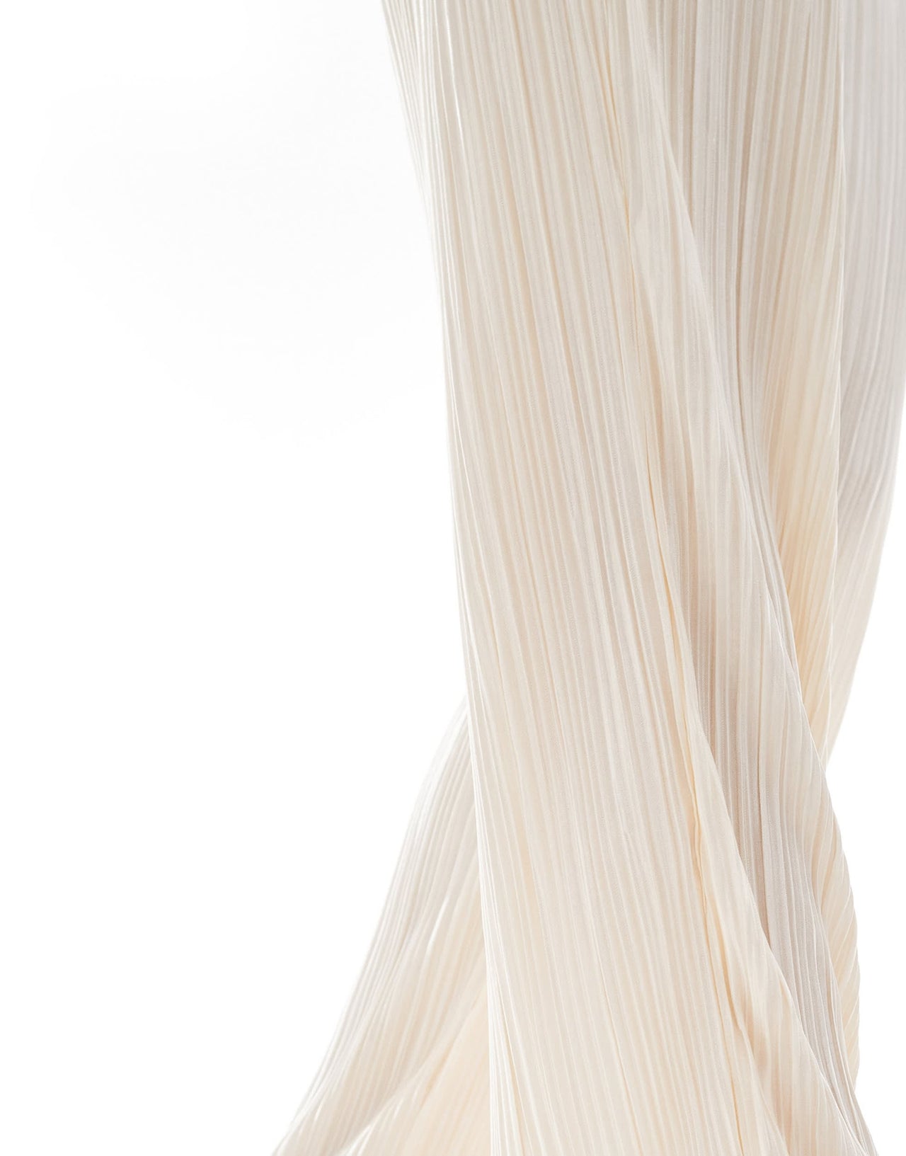 In The Style x Perrie Sian plisse wide leg trousers co-ord in cream