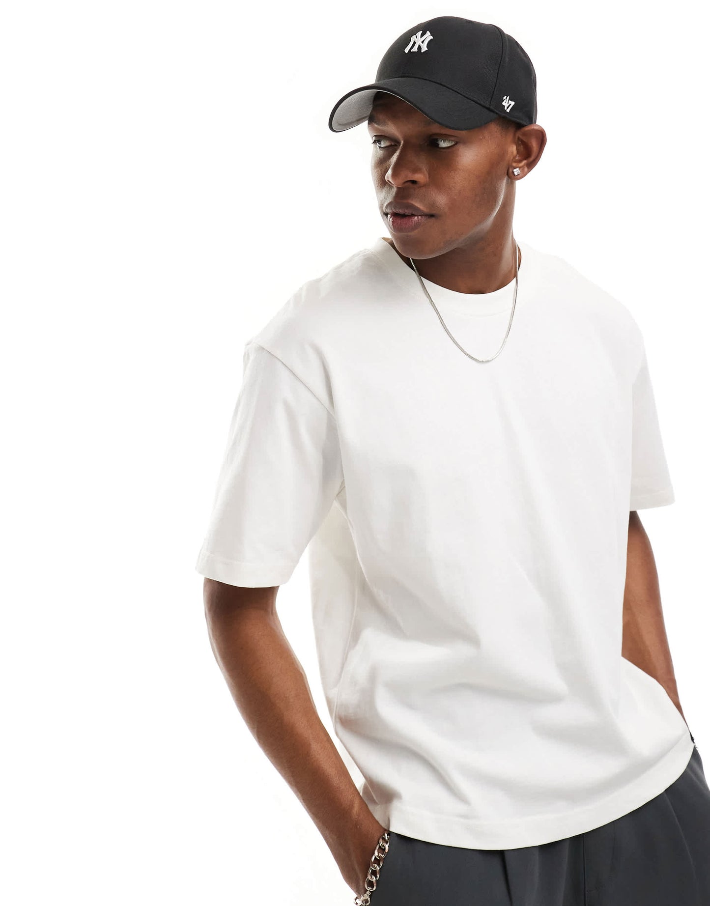 Pull&Bear boxy t-shirt in white