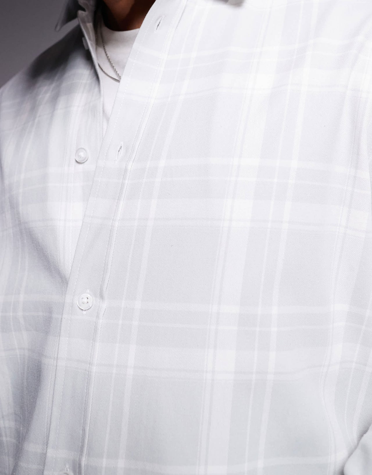 ASOS DESIGN slim check shirt in grey