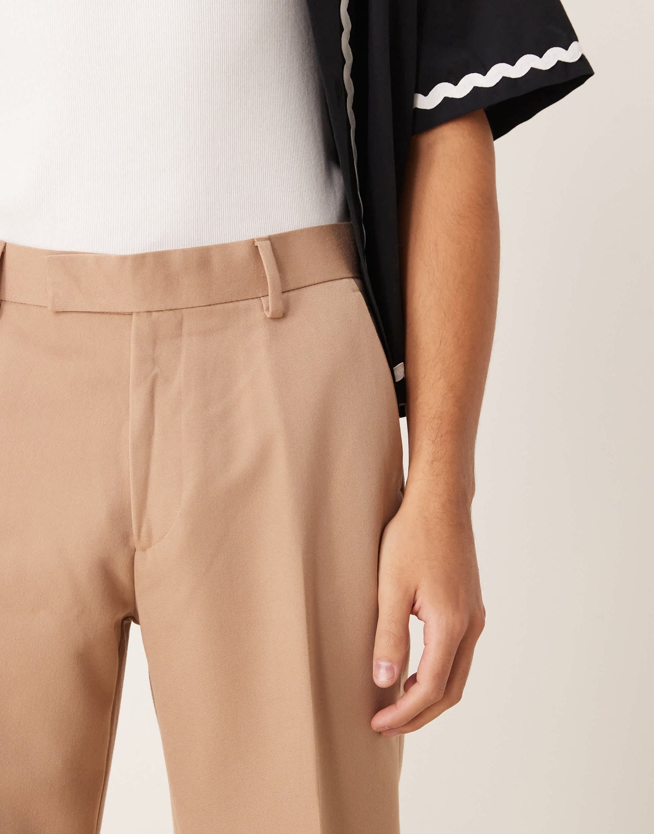 ASOS DESIGN smart straight leg trousers in camel
