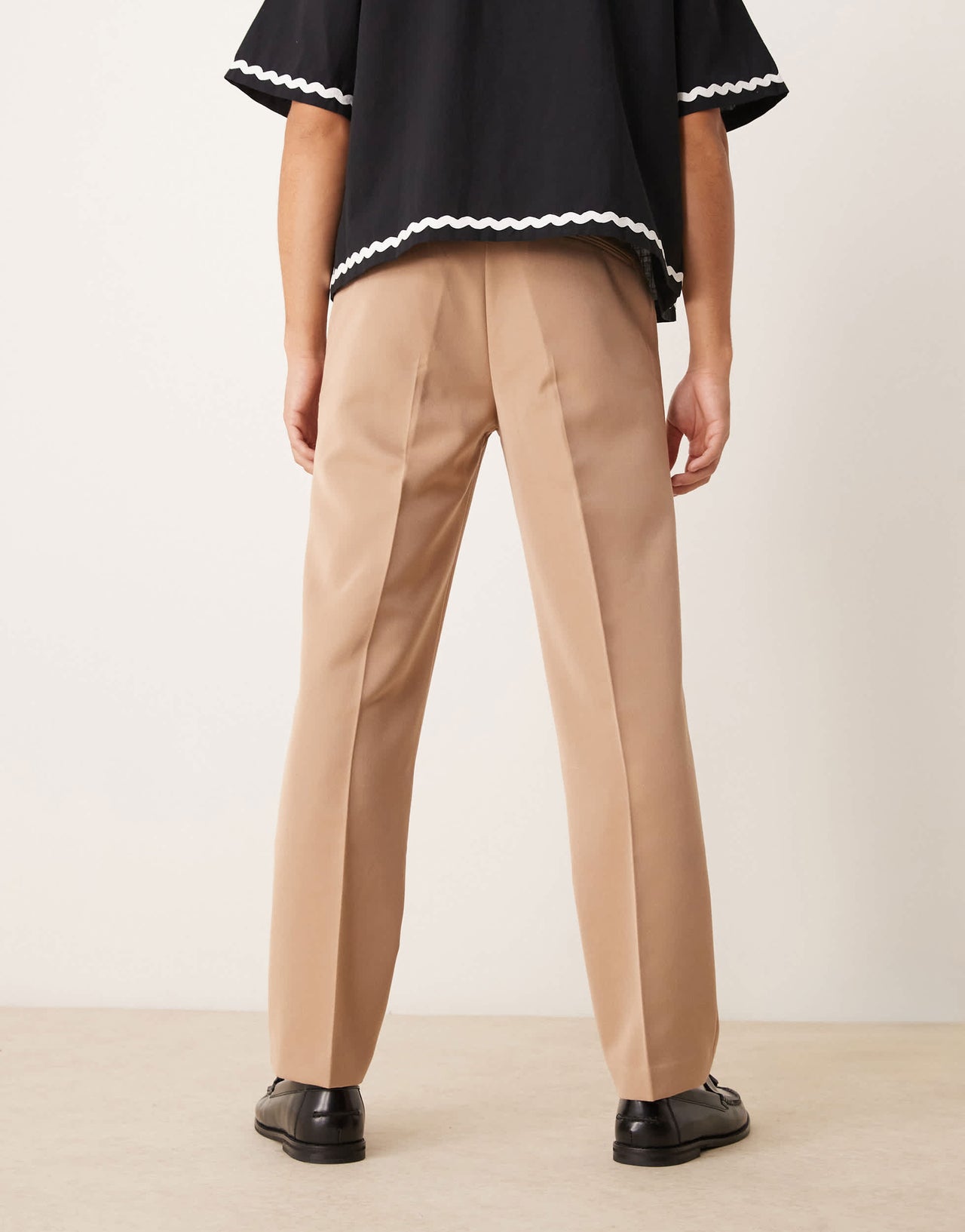 ASOS DESIGN smart straight leg trousers in camel