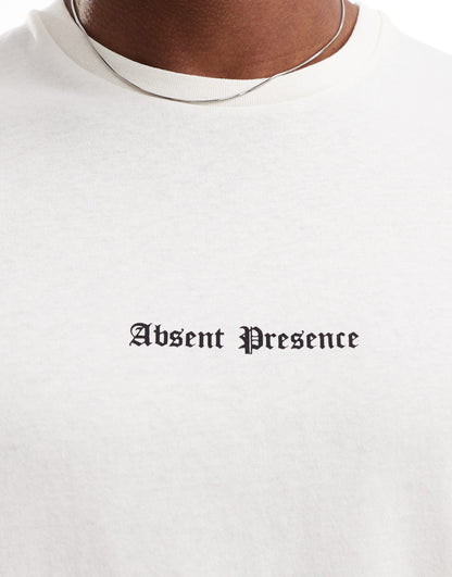 ADPT oversized t-shirt with presence backprint in cream