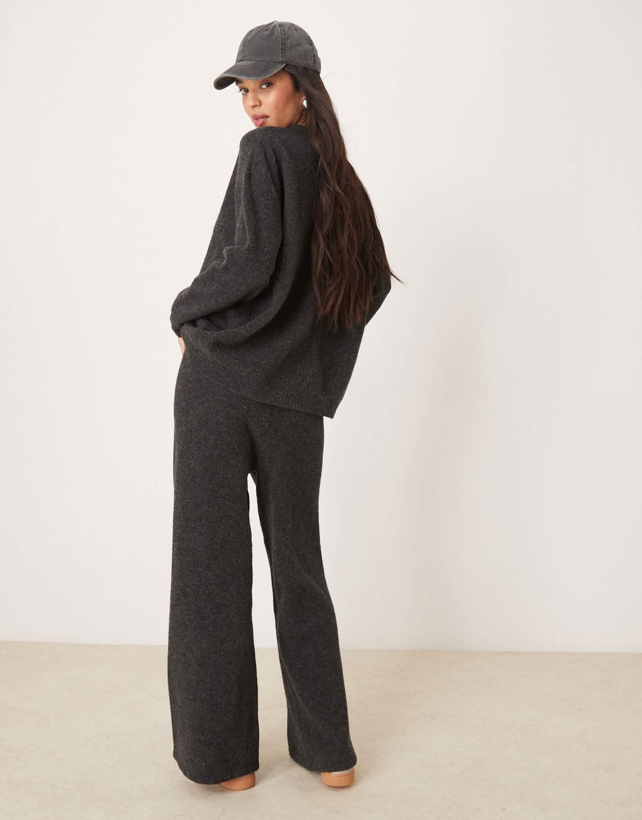 New Look co-ord knitted trouser in grey