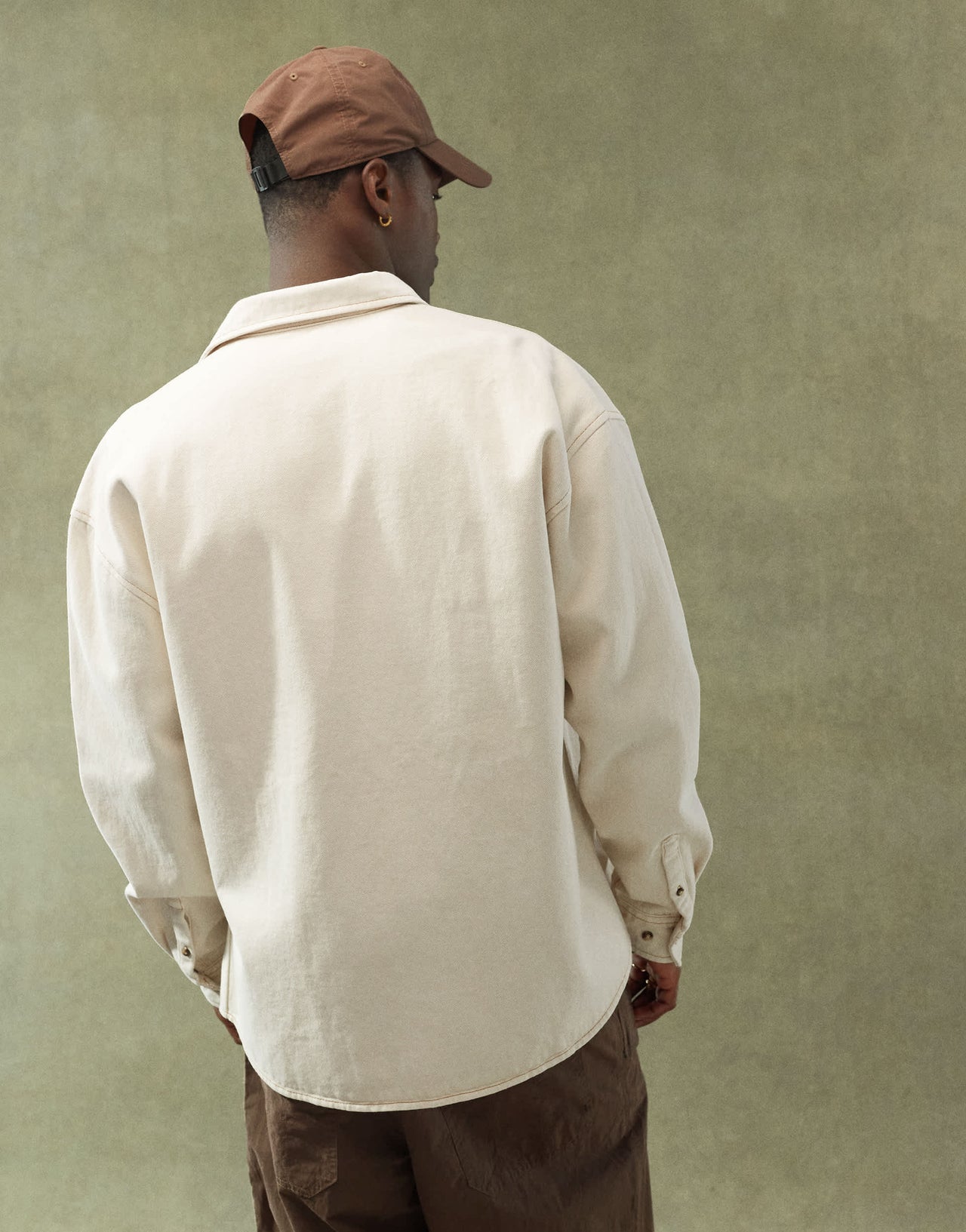 ASOS DESIGN 90's oversized shirt in ecru