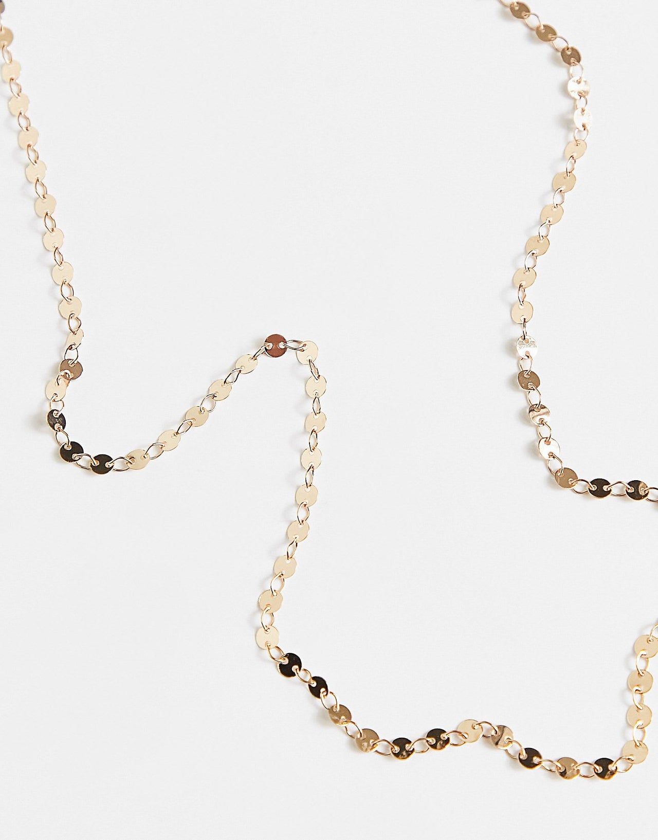 ASOS DESIGN belly chain with disc chain in gold tone