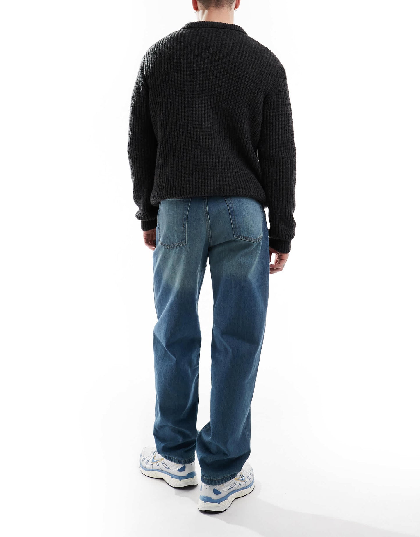 DTT rigid baggy fit jeans in light blue vintage tint