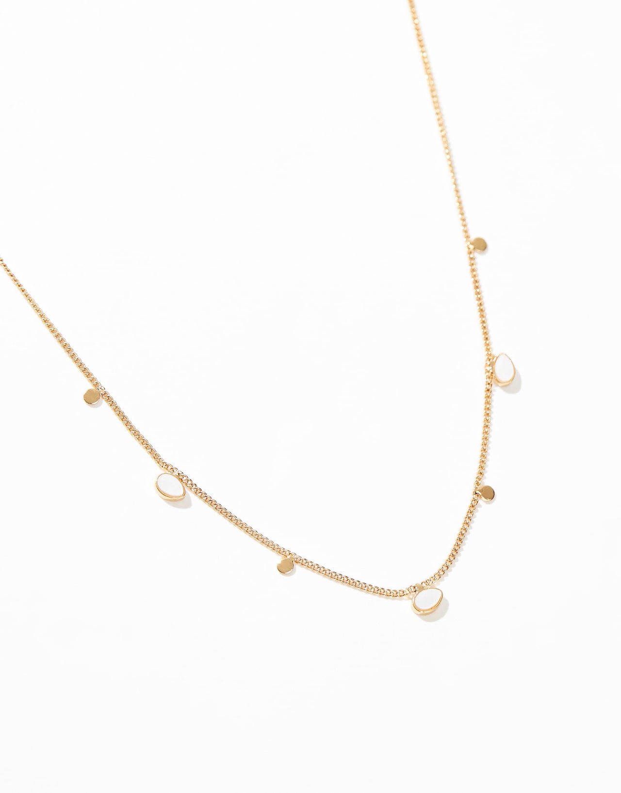 ASOS DESIGN 14k gold plate necklace with faux pearl disk design