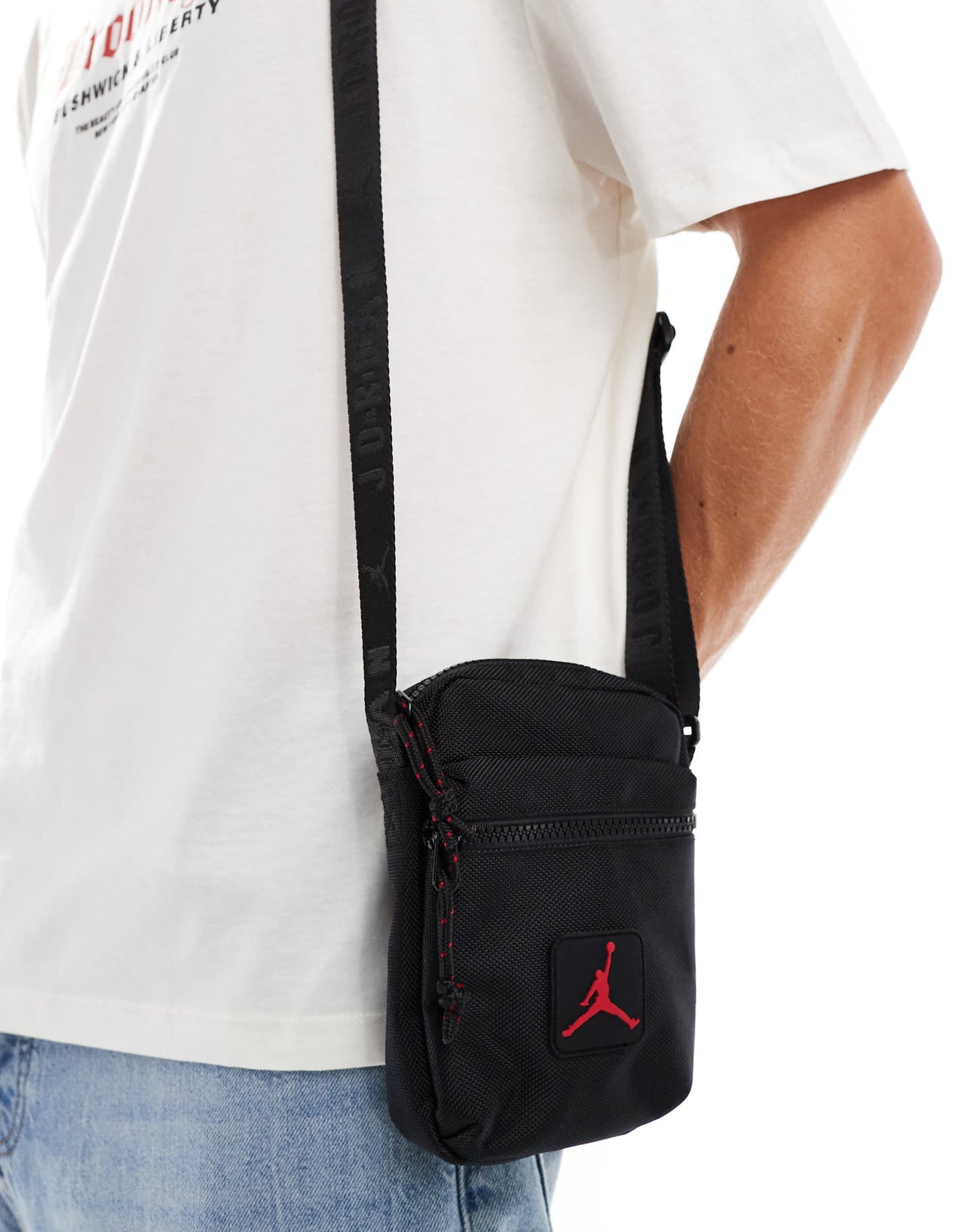 Jordan logo crossbody bag in black