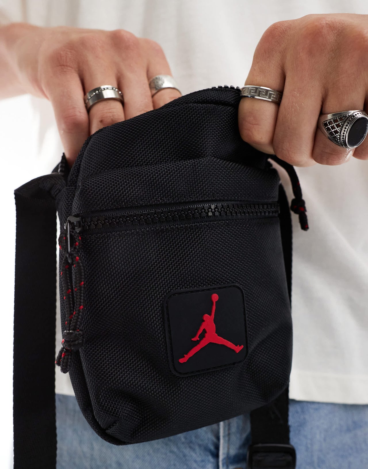 Jordan logo crossbody bag in black