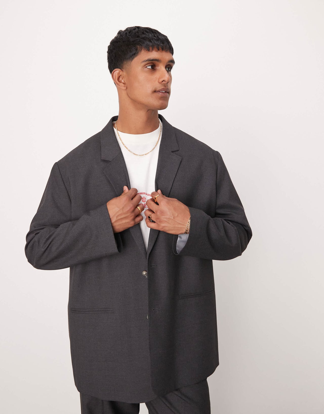 ASOS DESIGN oversized slouchy suit jacket in charcoal